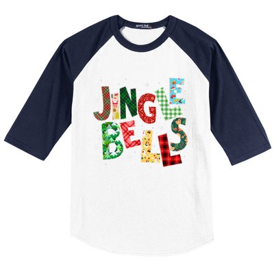 Red Plaid Jingle Bells Christmas Matching Family Pajama Baseball Sleeve Shirt