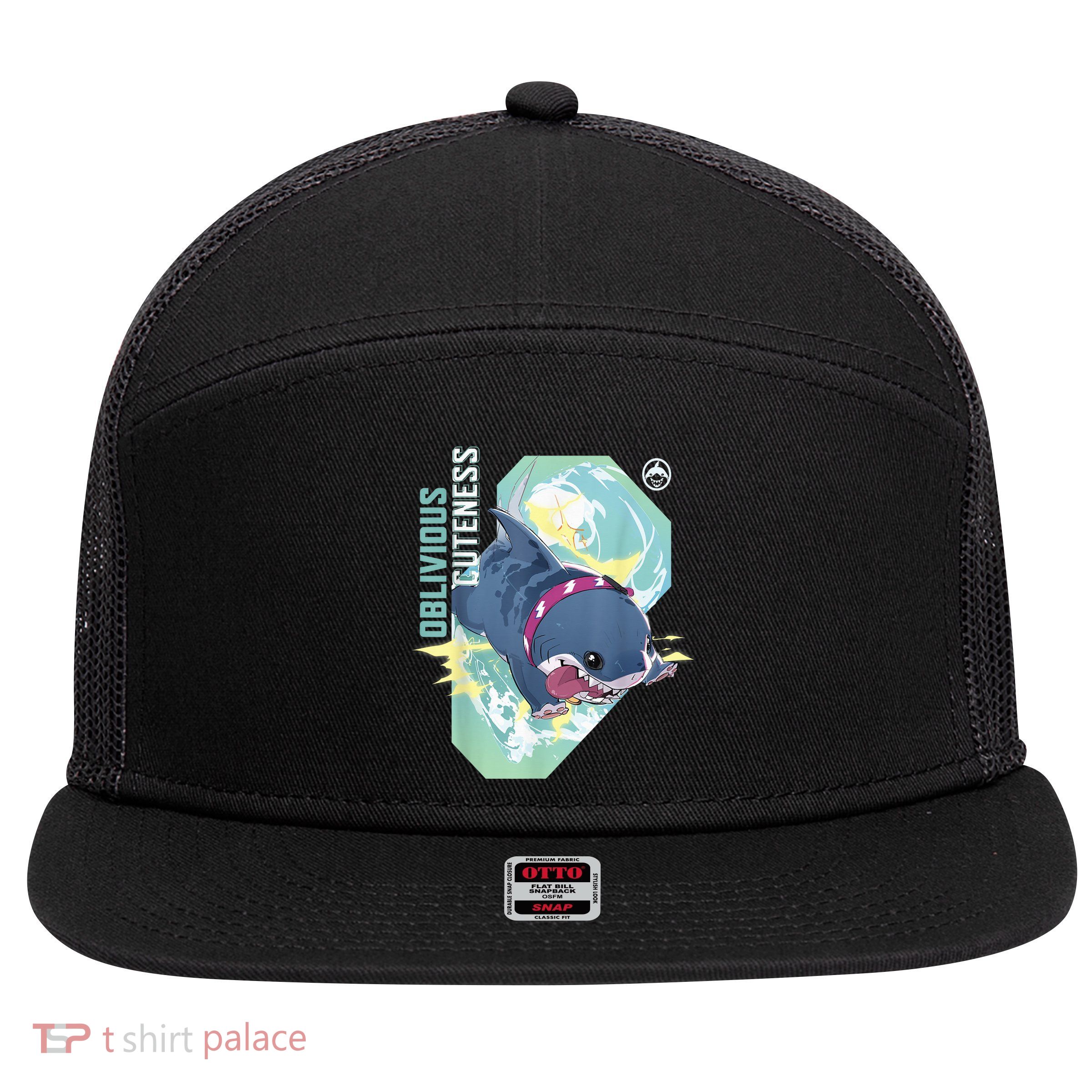 Rivals Pvp Jeff The Land Shark Oblivious Cuteness 7 Panel Mesh Trucker Snapback Hat