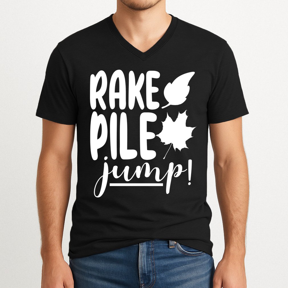 Rake Pile Jump Fall Lover V-Neck T-Shirt