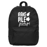 Rake Pile Jump Fall Lover 16 in Basic Backpack
