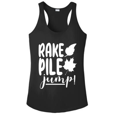 Rake Pile Jump Fall Lover Ladies PosiCharge Competitor Racerback Tank
