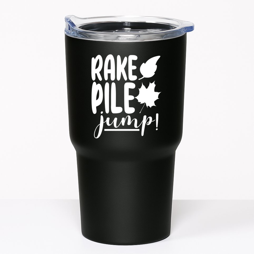 Rake Pile Jump Fall Lover Tumbler