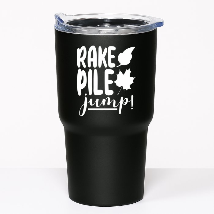 Rake Pile Jump Fall Lover Tumbler