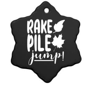 Rake Pile Jump Fall Lover Ceramic Star Ornament