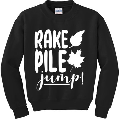 Rake Pile Jump Fall Lover Kids Sweatshirt