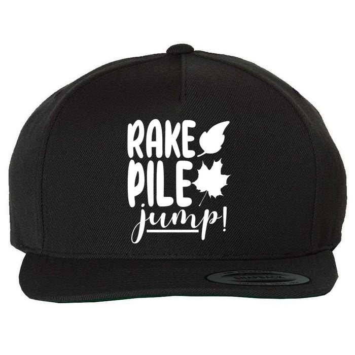 Rake Pile Jump Fall Lover Wool Snapback Cap