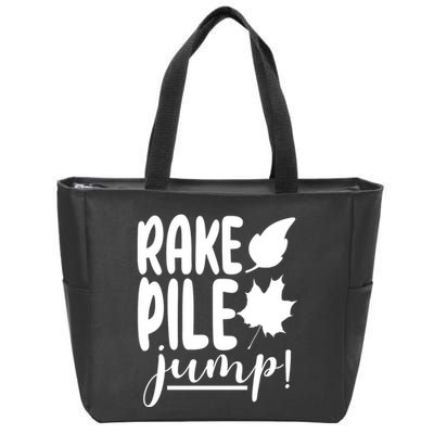 Rake Pile Jump Fall Lover Zip Tote Bag