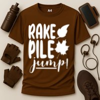 Rake Pile Jump Fall Lover Cooling Performance Crew T-Shirt