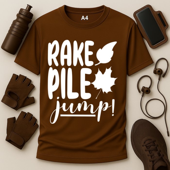 Rake Pile Jump Fall Lover Cooling Performance Crew T-Shirt
