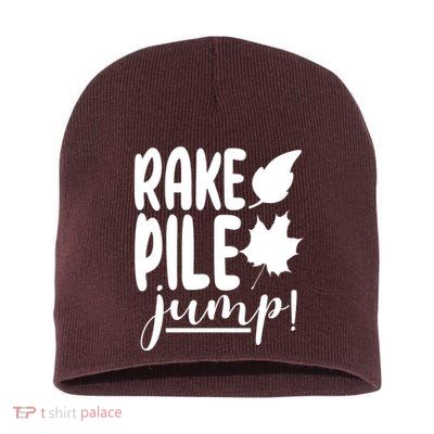 Rake Pile Jump Fall Lover Short Acrylic Beanie