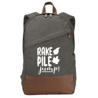 Rake Pile Jump Fall Lover Cotton Canvas Backpack