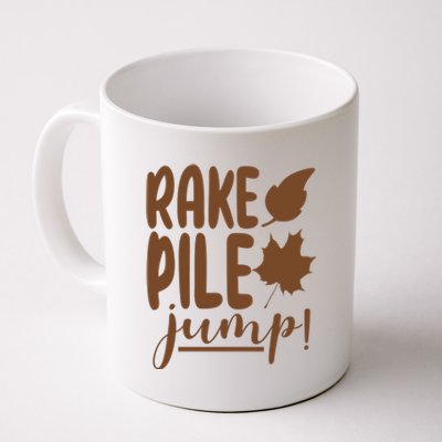 Rake Pile Jump Fall Lover Coffee Mug