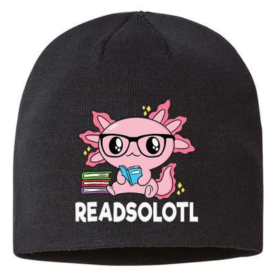 Readsolotl Pink Kawaii Axolotl Book Lover Funny Reading Sustainable Beanie