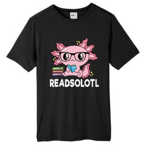 Readsolotl Pink Kawaii Axolotl Book Lover Funny Reading Tall Fusion ChromaSoft Performance T-Shirt