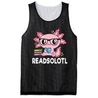 Readsolotl Pink Kawaii Axolotl Book Lover Funny Reading Mesh Reversible Basketball Jersey Tank