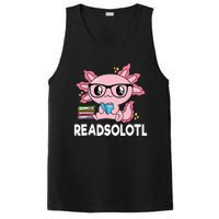 Readsolotl Pink Kawaii Axolotl Book Lover Funny Reading PosiCharge Competitor Tank