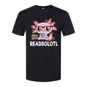 Readsolotl Pink Kawaii Axolotl Book Lover Funny Reading Softstyle CVC T-Shirt