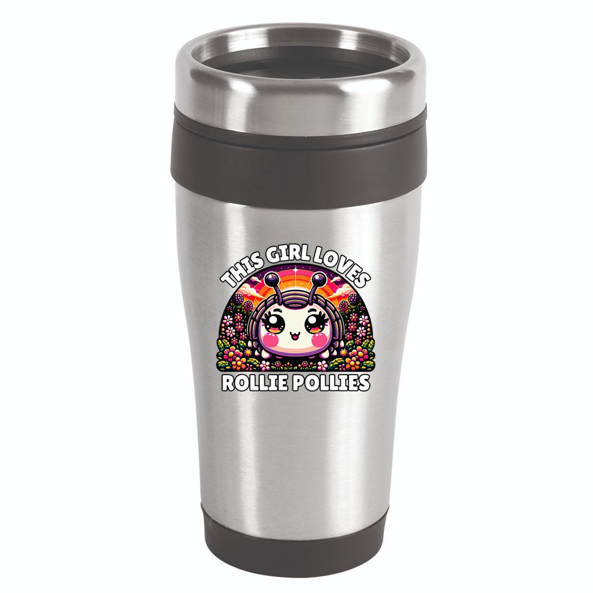 Roly Poly Kawaii Pill Bug This Girl Loves Rollie Pollies 16oz Travel Tumbler