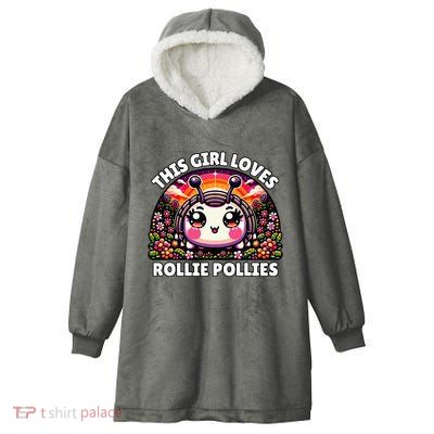 Roly Poly Kawaii Pill Bug This Girl Loves Rollie Pollies Hooded Wearable Blanket