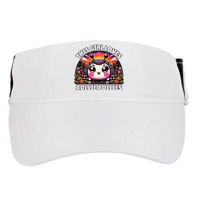 Roly Poly Kawaii Pill Bug This Girl Loves Rollie Pollies Adult Drive Performance Visor