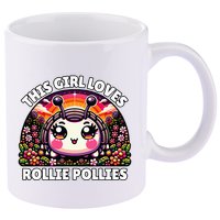Roly Poly Kawaii Pill Bug This Girl Loves Rollie Pollies 11oz C Handle Ceramic Mug