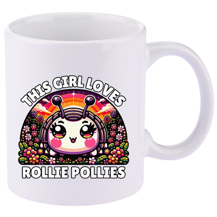 Roly Poly Kawaii Pill Bug This Girl Loves Rollie Pollies 11oz C Handle Ceramic Mug