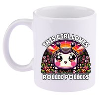 Roly Poly Kawaii Pill Bug This Girl Loves Rollie Pollies 11oz C Handle Ceramic Mug