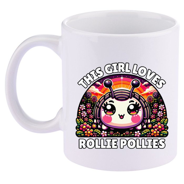 Roly Poly Kawaii Pill Bug This Girl Loves Rollie Pollies 11oz C Handle Ceramic Mug
