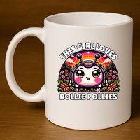 Roly Poly Kawaii Pill Bug This Girl Loves Rollie Pollies 11oz C Handle Ceramic Mug