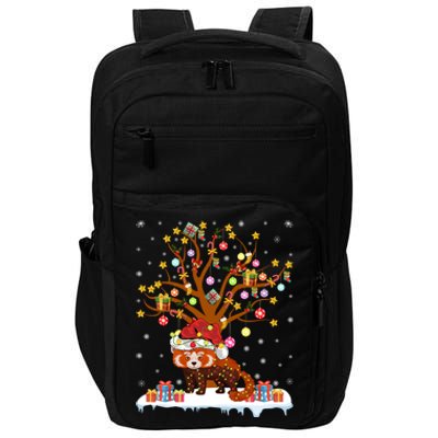 Red Panda Lighting Xmas Tree Gift Red Panda Christmas Tree Great Gift Impact Tech Backpack