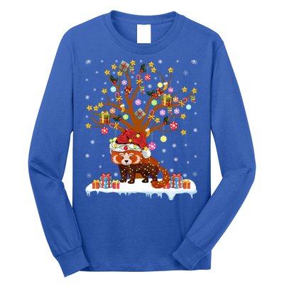 Red Panda Lighting Xmas Tree Gift Red Panda Christmas Tree Great Gift Long Sleeve Shirt