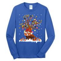 Red Panda Lighting Xmas Tree Gift Red Panda Christmas Tree Great Gift Tall Long Sleeve T-Shirt