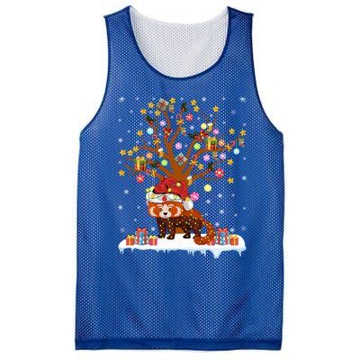 Red Panda Lighting Xmas Tree Gift Red Panda Christmas Tree Great Gift Mesh Reversible Basketball Jersey Tank