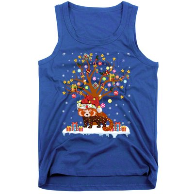 Red Panda Lighting Xmas Tree Gift Red Panda Christmas Tree Great Gift Tank Top