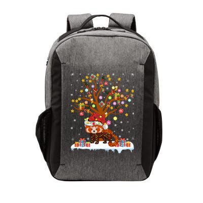 Red Panda Lighting Xmas Tree Gift Red Panda Christmas Tree Great Gift Vector Backpack