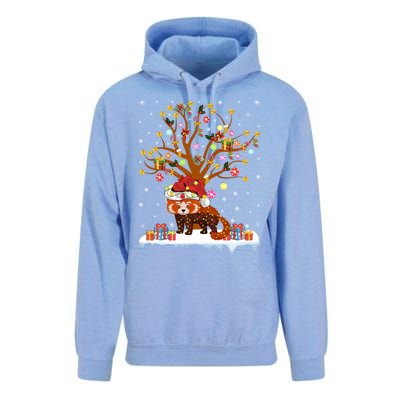 Red Panda Lighting Xmas Tree Gift Red Panda Christmas Tree Great Gift Unisex Surf Hoodie