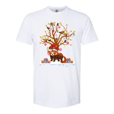 Red Panda Lighting Xmas Tree Gift Red Panda Christmas Tree Great Gift Softstyle CVC T-Shirt