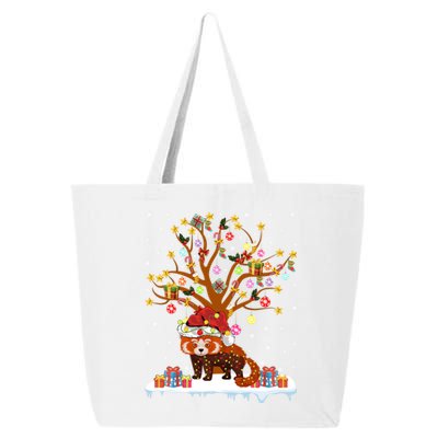 Red Panda Lighting Xmas Tree Gift Red Panda Christmas Tree Great Gift 25L Jumbo Tote