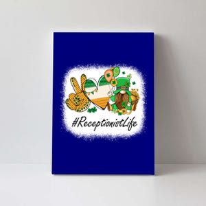 Receptionist Peace Love St Patricks Day Gnome Great Gift Canvas