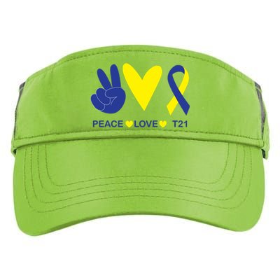 Ribbon Peace Love T21 Down Syndrome Awareness Gift Adult Drive Performance Visor