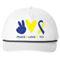 Ribbon Peace Love T21 Down Syndrome Awareness Gift Snapback Five-Panel Rope Hat