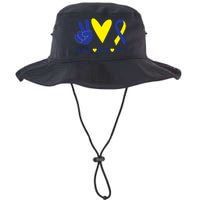 Ribbon Peace Love T21 Down Syndrome Awareness Gift Legacy Cool Fit Booney Bucket Hat