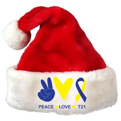 Ribbon Peace Love T21 Down Syndrome Awareness Gift Premium Christmas Santa Hat