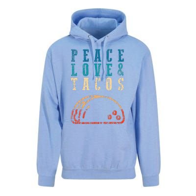 Retro Peace Love Tacos Funny Food Cinco De Mayo Unisex Surf Hoodie