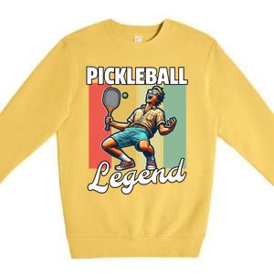 Retro Pickleball Legend Pickleball Meaningful Gift Premium Crewneck Sweatshirt