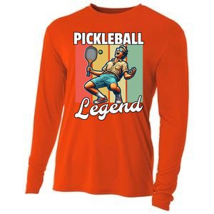 Retro Pickleball Legend Pickleball Meaningful Gift Cooling Performance Long Sleeve Crew