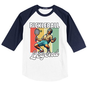 Retro Pickleball Legend Pickleball Meaningful Gift Baseball Sleeve Shirt