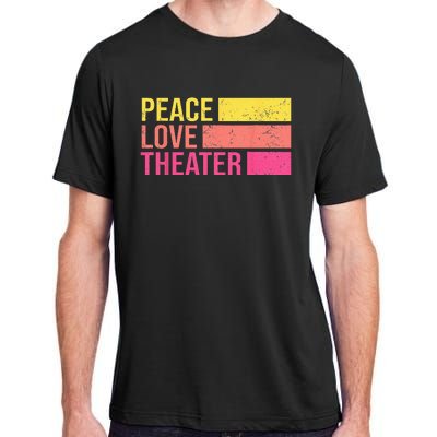 Retro Peace Love Theater For Actor & Actress Adult ChromaSoft Performance T-Shirt