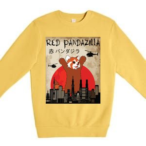 Red Panda Lover, Funny Red Pandazilla Premium Crewneck Sweatshirt