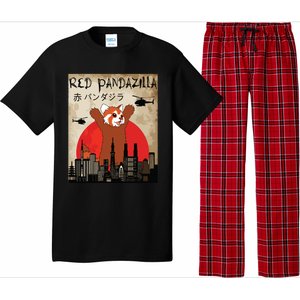 Red Panda Lover, Funny Red Pandazilla Pajama Set